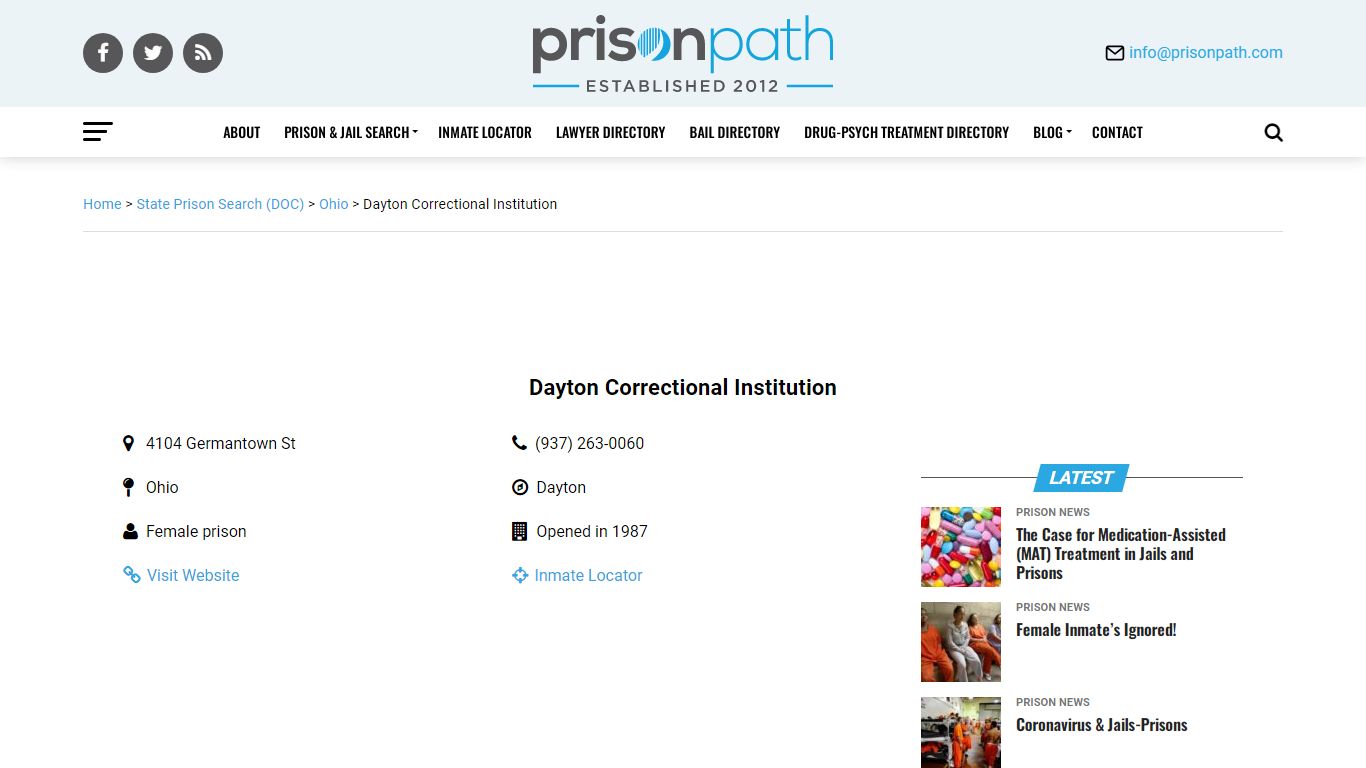 Dayton Correctional Institution - Prison Inmate Search ...