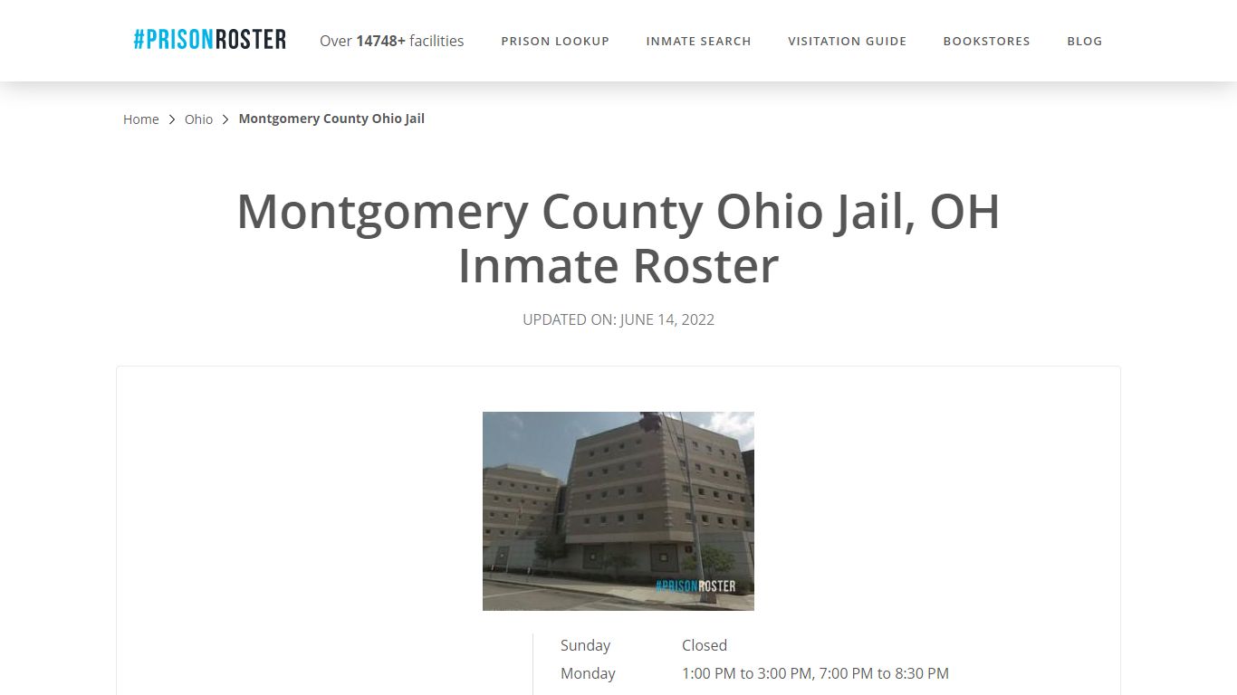 Montgomery County Ohio Jail, OH Inmate Roster